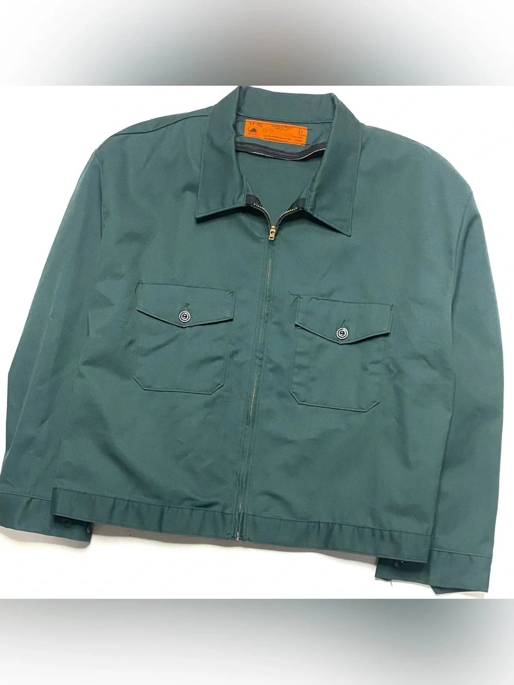 Vintage 70s Red Kap Green Canvas Workwear Mechanics Jacket Talon Zipper USA XXL